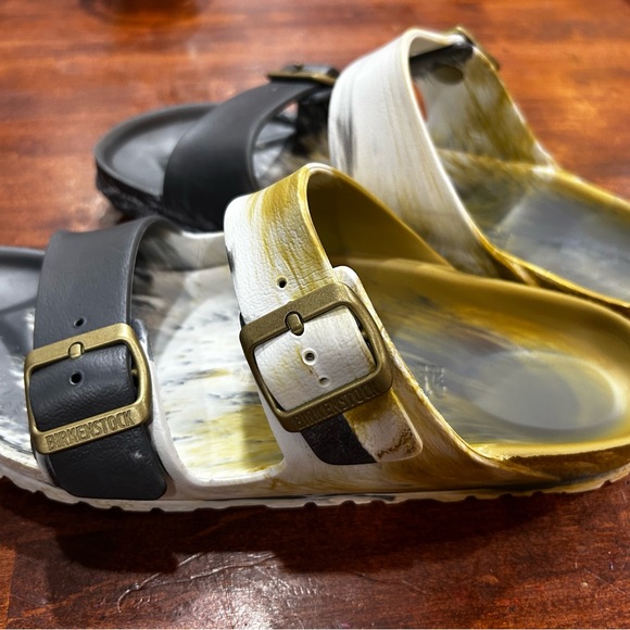 Birkenstock women’s Sandals - Black, White, and Gold - Picture 5 of 7